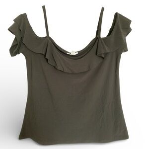 Bar III Black Top cold shoulder off shoulder Size Large, Y2K sexy summer